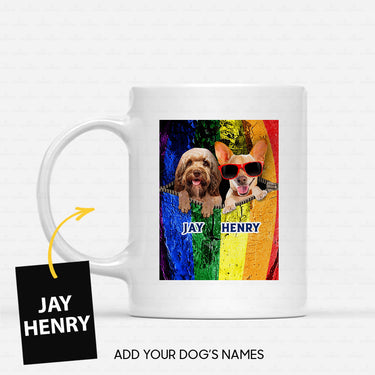 Personalized Dog Gift Idea - Old Looking Dog And Dog Wearing Red Glasses For Dog Lovers - White Mug